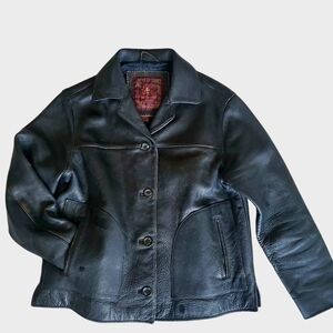 The Territory Ahead Women's Dark Brown Distressed Leather Jacket Size S